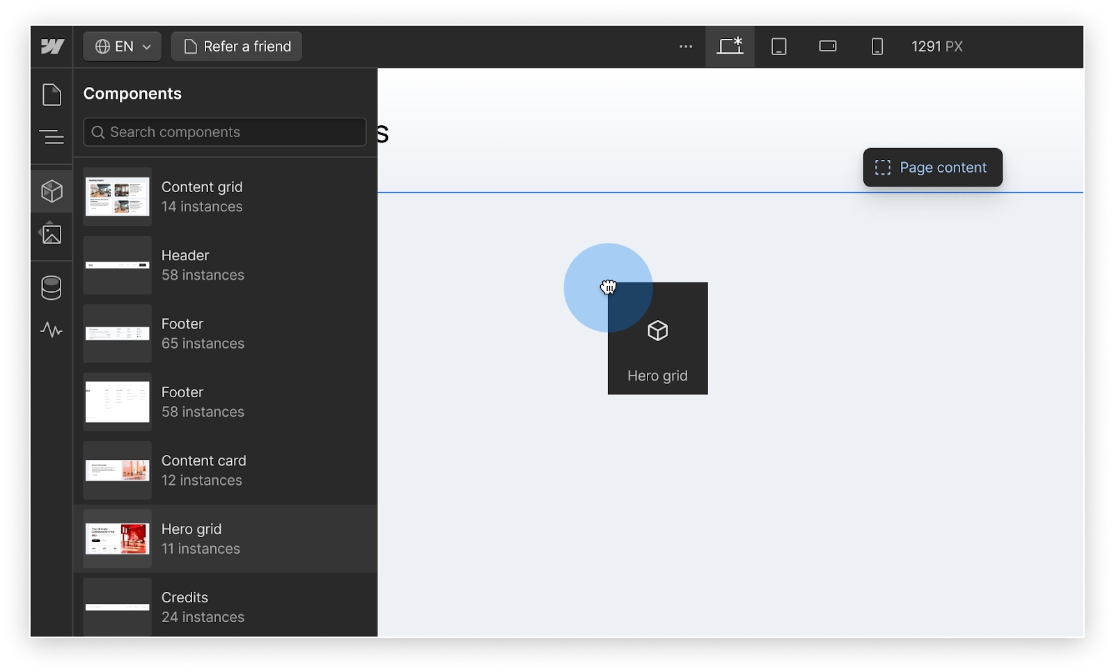 頁面建立將使行銷團隊成員或客戶能夠自行建立登陸頁面。